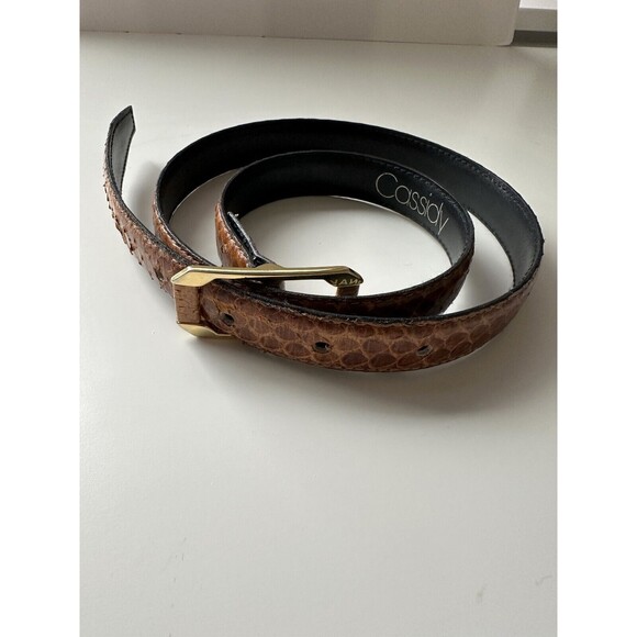 Vintage Cassidy Women's Genuine Snake Skin Belt Brown Small - Picture 1 of 7